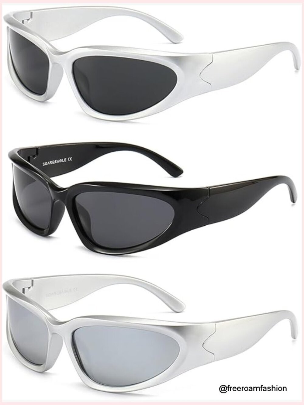 3-Pack Polarized Wrap Sunglasses, Sport Shades, Unisex Fashion